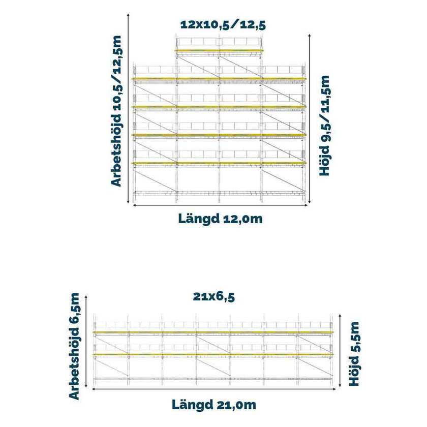 Universal stillas 1250 ALU